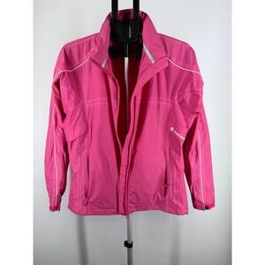 Sunice Storm Womens Pink Full Zip Golf Jacket Mesh Lined Mock Neck Size M